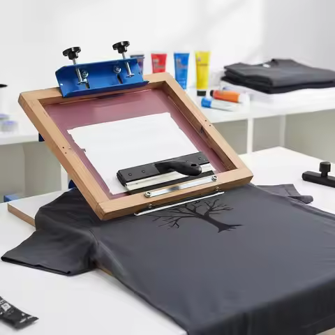 Silk Screen Printer 21.2x17.7in For T-shirt DIY Studio Workshop, Double-layer Positioning Pallet Adj