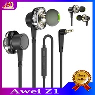 Awei Z1 Sports Earphone Dual Dynamic Drivers (Black)