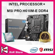 MSI PRO H610M-E DDR4 H610 LGA1700 Motherboard + Intel 12TH GEN / 13TH GEN CORE I3 / I5 / I7 / I9 CPU