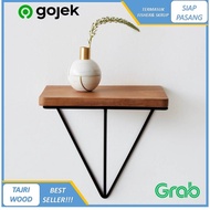 RAK DINDING MINIMALIS INDUSTRIAL TEMPEL KAYU BESI  / RAK AESTHETIC KAYU