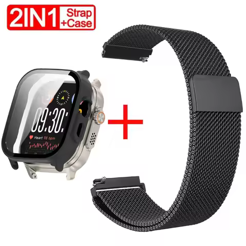For Realme Watch 5 Milanese Loop+Tempered Glass Case For Realme Watch 5 Metal Bracelet Correa Band&S