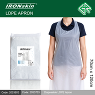 IRONskin Low Density Disposable Apron White Embossed 80cm x 130cm x 0.028mm Kitchen Apron PE Apron