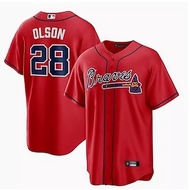 Atlanta Braves Atlanta Braves Home Baseball Uniform 28 #Olson Embroidered Jersey Male ML