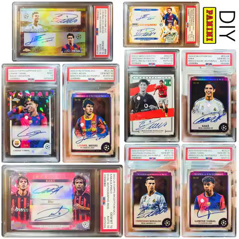 PANINI soccer DIY Collectible grade card bricks homemade Messi Cristiano Ronaldo Yamal Kaka Mbappe s