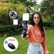 SANYK Mobile Phone Stabilizer Gimbal Anti-shake Handheld Vlogging Kit Photography Tripod Microphone Led Light For Vlog Video Shooting Live Broadcast With GoPro Action Camera Adapter