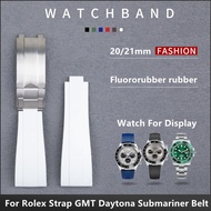 20mm 21mm Fluorine Rubber FKM Watchband Watch Band For Rolex Strap GMT OYSTERFLEX Daytona Submariner DEEPSEA Yacht-Master Belt