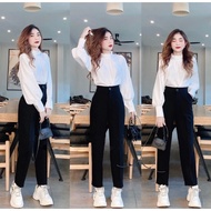 BIGSIZE WEST BAGGY PANTS 1 BUTTON PANTS BG19