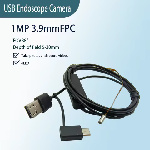 1MP 3.9mm FPC flexible cable endoscope 3-in-1 cable FOV88゜ USB industrial endoscope camera EZ-EN39L-