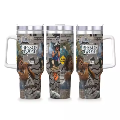 Benson Boone Tumbler Cold and Hot Water Bottle Keep Heat Stainless Steel Thermal Cups Design Camping