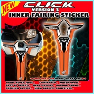 ☯ ▯ ☫ ✥ CLICK V3 INNER FAIRING STICKER / HONDA CLICK V3 STICKER / HONDA 125 CLICK V3 STICKER