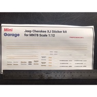 RC Sticker MN78 Jeep Cherokee XJ 1:12 scale