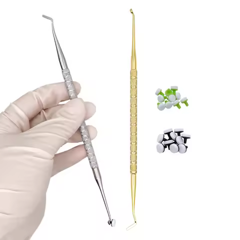 1set Dental Resin Filling Kit Molding Tools Dental Veneer Foam Adjustment Tip Simple Foam Metal Hand