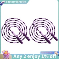 E7-2Pack Jump Rope 2.8M Bamboo Jump Rope DIY Skip Rope Adjustable Jump Rope for Children Adults Fitn