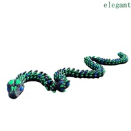 ELEGANT 3D Printed Snake, Simulated Eye Snake Baby 3D Printed Diceratops Snake, Movable Jointed Stat