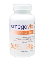 Omegavia - (到期日=5/2025)DHA 600，超純DHA Omega-3，600毫克，120 粒 軟膠囊，優化大腦健康優化眼睛和產前健康 (平行進口)84958