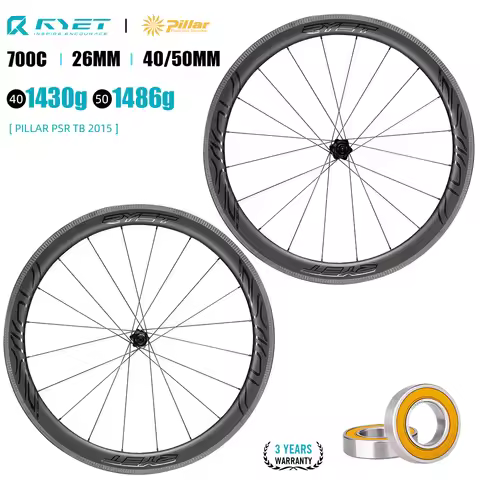 RYET 700C Carbon Road Wheelset 20-24H Ultralight Tubeless Clincher Wheels with Ceramic Bearings V-br