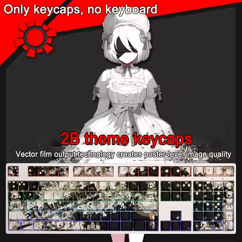 108 Keys/set Keycaps NieR:Automata Keycaps A2 2B PBT Dye Sub Backlit Keycaps Cartoon Anime Gaming Ke