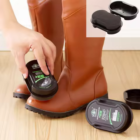 Instantly Bright Leather Sponge Shoes Wax Contains Silicone Oil Lanolin Reusable Portable Travel Spo