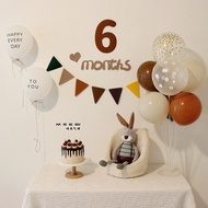 Simple Mori Style Baby Full Month 120 Days 4 Months Decoration Balloons 6 Months Baby Half-Year-Old 