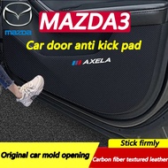 Mazda 3 Anti Kick Pad Leather Door Protection Pad Carbon Fiber Leather Decorative Film MAZDA3 Door Anti Kick Pad