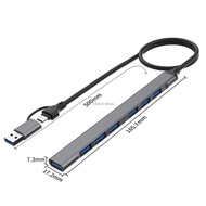 CH* USB C Splitter Cable USB C USB Male to USB2 0+USB3 0 USB Splitter Aluminium