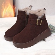 Anti-slip Winter Thick cod Flat Sole Cold-Proof Short Boots fashion Fleece Lining Birth Cotton Shoes