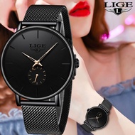 2021LIGE Womens Watches Top Brand Luxury Casual Fashion Watch Women Quartz Waterproof Clock Mesh belt Ladies Wristwatch Ladies Watch