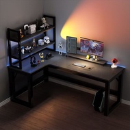 Office Table 180CM L Shape Carbon Fiber Computer Desk Study Table Computer Desk with CPU Stand Worki