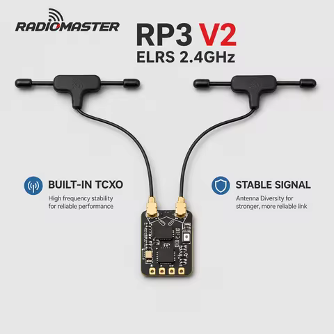 RadioMaster RP1 RP2 RP3 V2 ELRS Receiver 2.4GHz CRSF Nano RX for FPV Drone RP3 Antenna Diversity 100