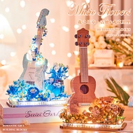 Belle 21277 Music Guitar Assembly Model Ukulele Violin Valentine's Day Gift Building Block Toy