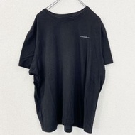 古著Eddie Bauer短袖T卹，大印花，圓領，休閒設計。黑色，L碼。