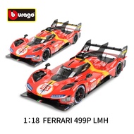 Bburago 1:18 499P LMH Sports Static Simulation Die Cast Vehicles Collectible Model Car Toys