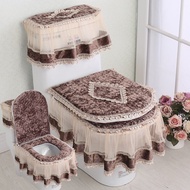 KY-D Winter Toilet Seat Cover Seat Washer Toilet Mat Three-Piece Bathroom Universal Zipper Toilet Seat Toilet Seat Cover