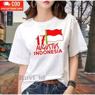 MERAH Independence Day 2025 Red and White Adult T-Shirt Kous 17 August Independence Day T-Shirt 17th