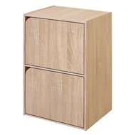 [特價]《HOPMA》斯麥可堆疊二門收納櫃(2入) 台灣製造 二層空櫃 儲藏櫃 書櫃 置物櫃 玄關櫃 展示櫃-淺橡(漂流)木