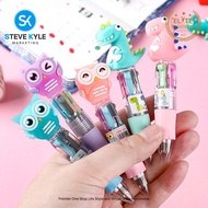 4 in 1 Color Mini Ballpen Creative Cute Cartoon Press Pen Stationery for School Office Supplies Kids