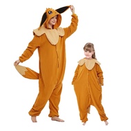 Eevee Cartoon One-Piece Pajamas - Children's Polar Fleece Halloween Costume Set
