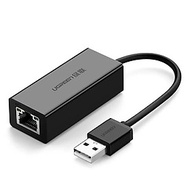 Cáp chuyển đổi USB 2.0 sang cổng LAN RJ45 tốc độ 100Mbps vỏ nhựa 10CM màu Đen Ugreen 110TH20254CR