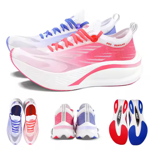 2024 IRUNSVAN Full Palm Real Carbon Plate Trail Running Shoes Men Eco-Materials Breathable Bounce-Ba