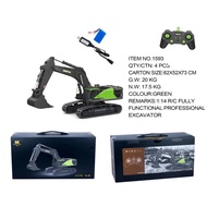 new Huina 1593 22-Channel Multi-Function Screw Drive Alloy Excavator Model Engineering Car Track Rem