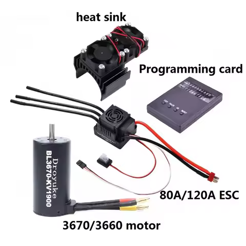 Waterproof 3660 2600KV/3300KV/3800KV&3670 1900KV 2150KV/2650KV Brushless Motor 80A/120A Brushless ES