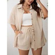 Plus Size Summer Two-Piece Women Set 2-Piece