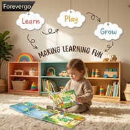 FOREVERGO Quiet Busy for Toddlers 1-3 Montessori-inspired Book with Reusable Stickers Travel Sensory