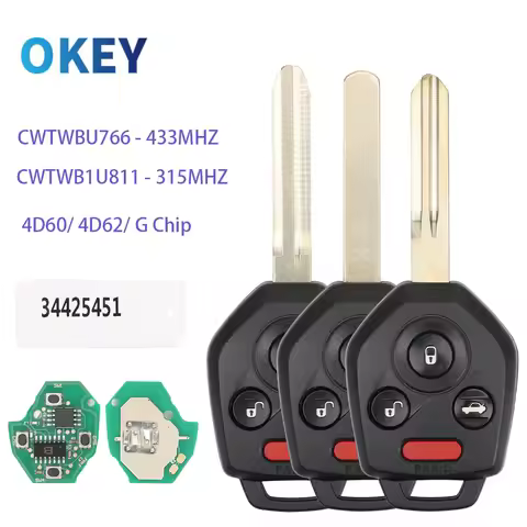 Okey Remote Car key For Subaru Outback Legacy Forester Impreza Tribeca 4D60/ 4D62/ G Chip CWTWB1U811