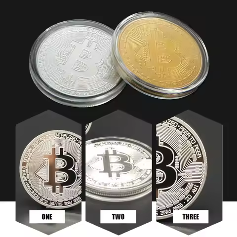 Bitcoin Coin Collectible Art Collection Gift Physical Commemorative Crypto Coin Gold Plated Metal An