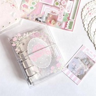 [Boutique1] PVC M5 Pocket Loose Leaf Notebook Elastic Band 5 Hole Design Compact Journal for Office 