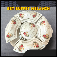 Set Buffet Melamine 5 dalam 1 Set Melamin Party Hidangan Set Buffet Set/Buffet Bekas bulat