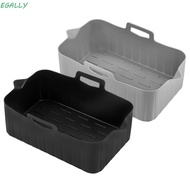 EGALLY Air Fryer Baking Tray, Rectangle Silicone Air Fryer Basket, Reusable Rectangle Basket Contain