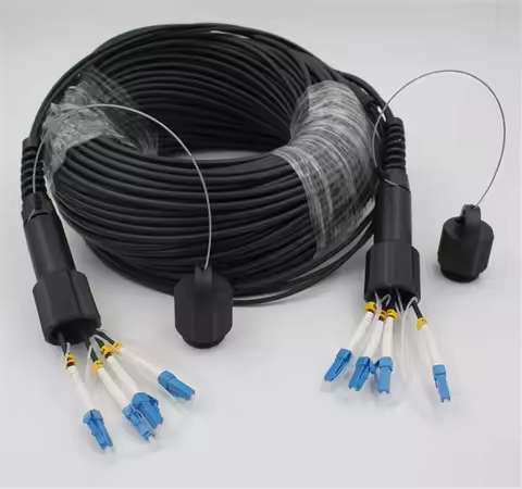 50mtr 4 cores Outdoor OM3 LC-LC Fiber optic Patch cord waterproof SM Armored LSZH CPRI TPU cable Sin