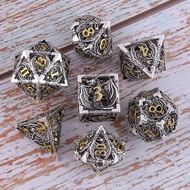 COC跑团骰子龙与地下城【现热销 货】 桌游d20色子金属镂空克 COC RPG Dice Dungeons & Dragons [Currently in high demand] Board Ga